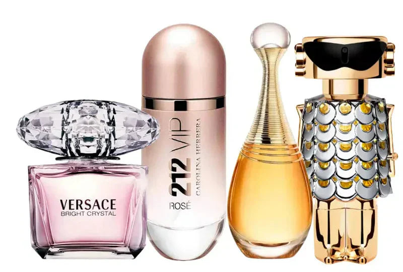 Комплект от 4 парфюма | Jadore, 212 Vip Rose, Fame, Bright Crystal