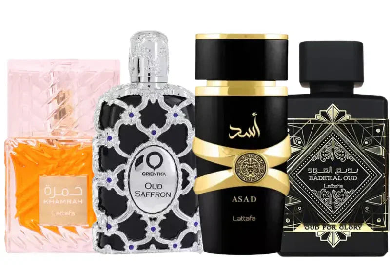 Комплект от 4 парфюма | Asad, Oud For Glory, Khamrah, Oud Saffron