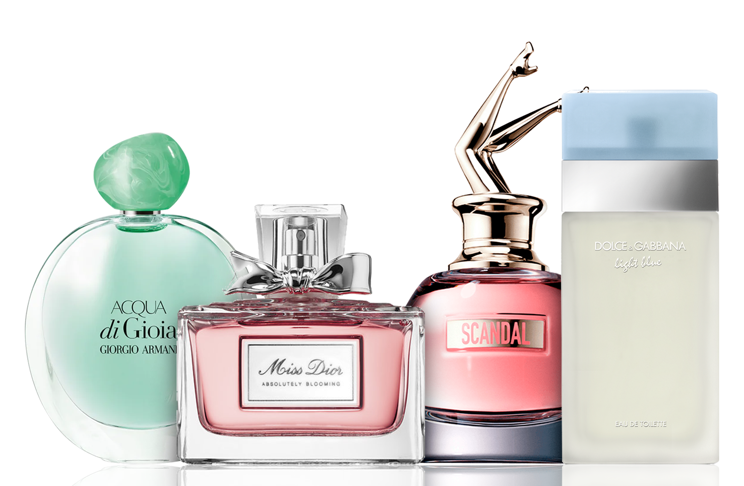 Комплект от 4 парфюма | Acqua di Gioia, Light Blue, Scandal, Miss Dior 100 ml